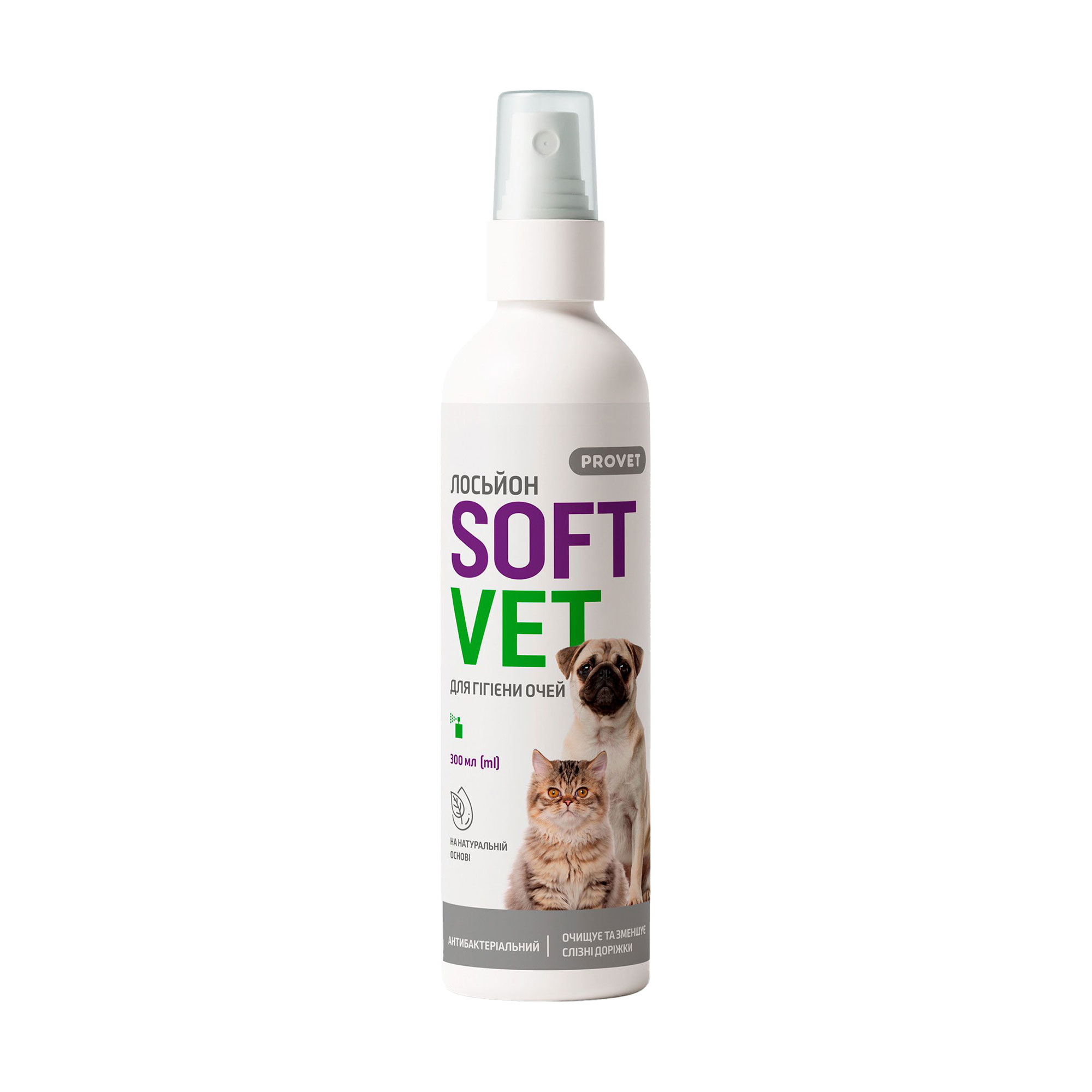 Лосьйон для гігієни очей ProVET SoftVet спрей, для котів і собак, 300 мл